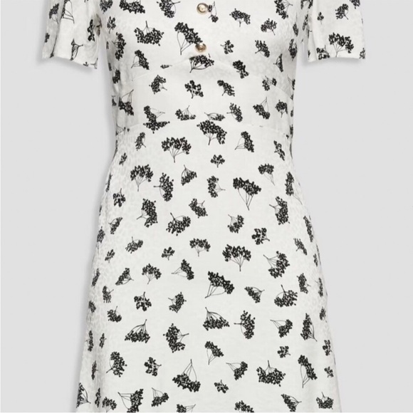 Maje Roseline Coquette Parisian Floral Smocked Back Square Neck Mini Dress Sz XS - Picture 10 of 13